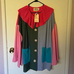 Fashion Brand Company Scrap Fabric Unisex Clown Jacket L/XL